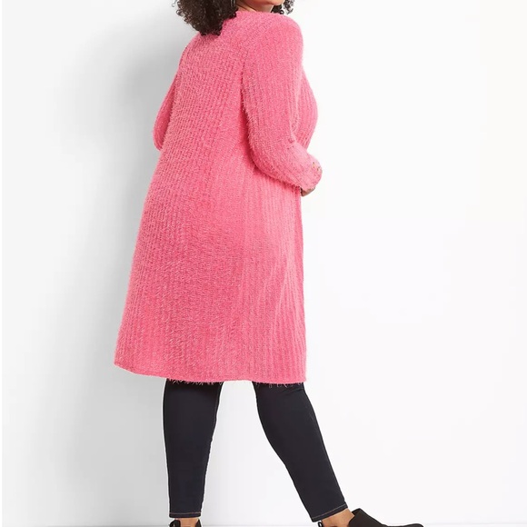 NWOT Lane Bryant Eyelash Knit Pink Cardigan Size 18/20 - Picture 7 of 7